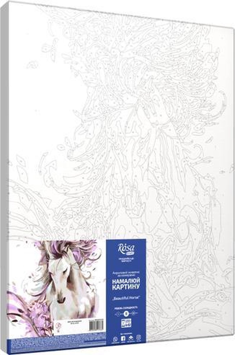 Rosa Start Schilder op Nummer Prachtig Paard 35x45 cm