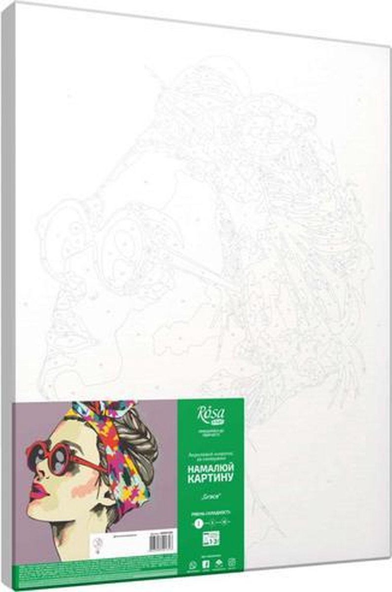 Rosa Start Schilderen op Nummer Grace 35x45 cm