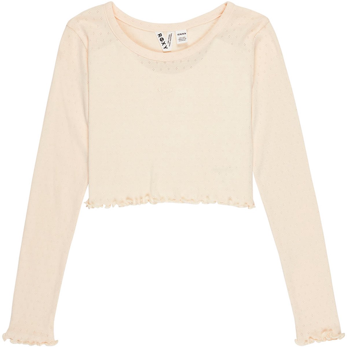 Roxy Hey Yeah Yeah Pointelle T-shirt Met Lange Mouwen Beige 10 Years Meisjes