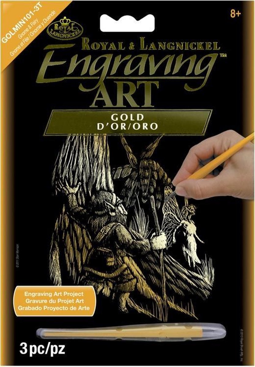 GOLMIN-101 GNOME & FAIRY GOLD MINI ENGRAVING ART