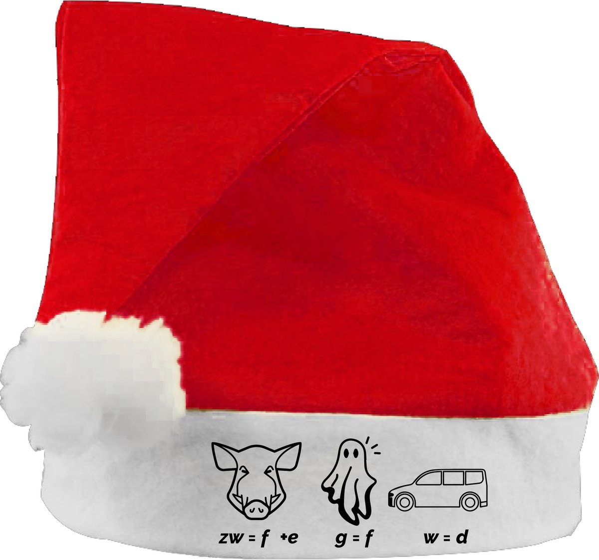 Kerstmuts Rood fijne feestdagen Rebus