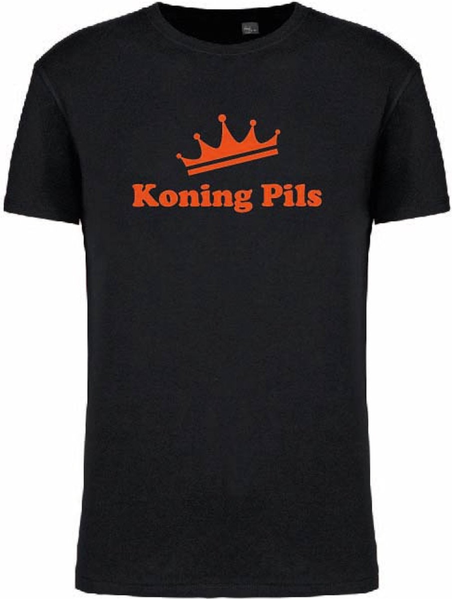 Koning Pils T-shirt – Zwart – Heren & Dames – Perfect voor EK, WK, Koningsdag & Festivals – Maat XXL
