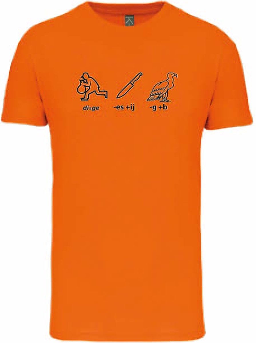 Rebusshirt – Geef Mij Bier T-shirt – Oranje – Heren & Dames – Perfect voor EK, WK, Koningsdag & Festivals – Maat XL