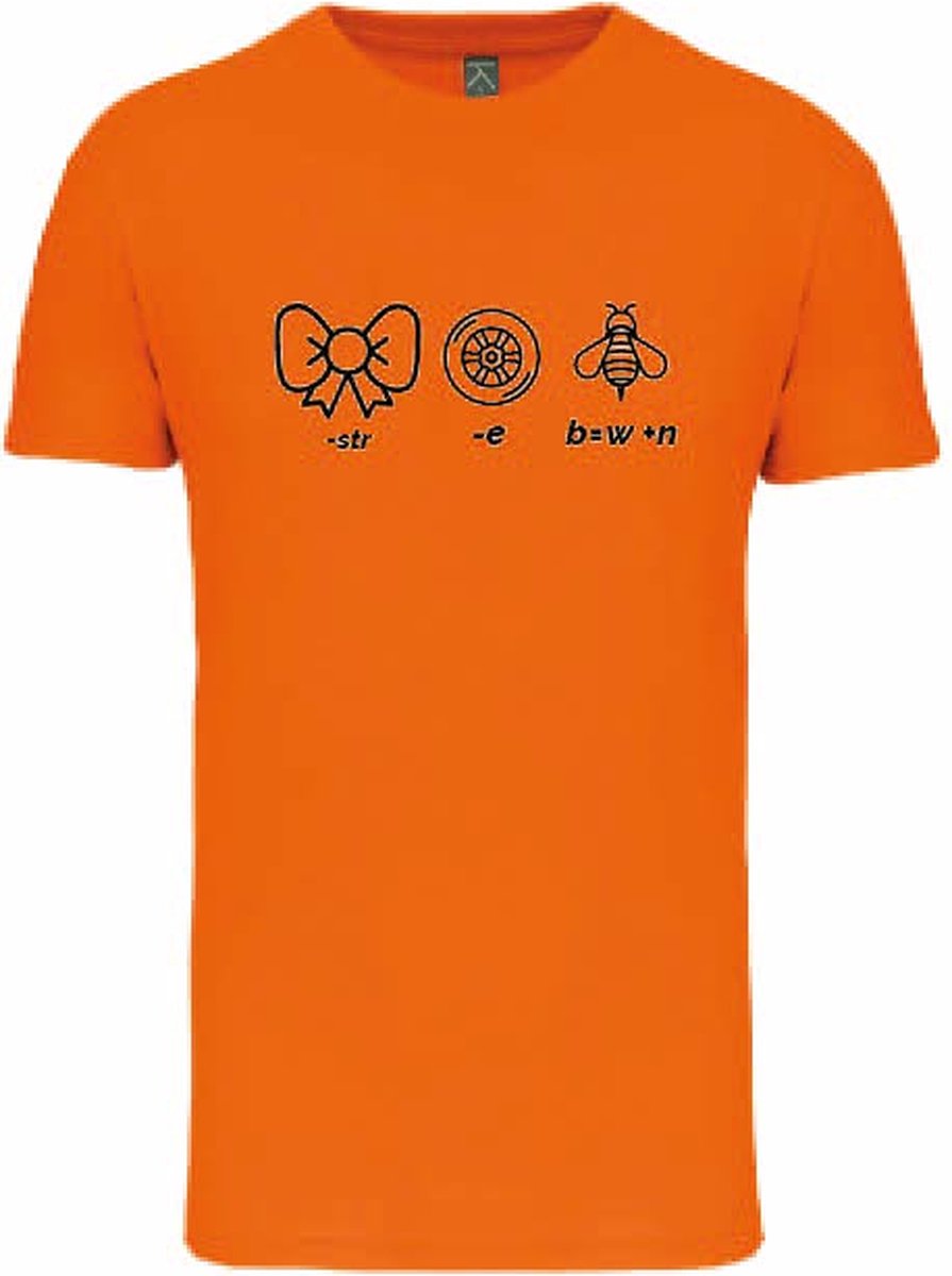Rebusshirt – Ik Wil Wijn T-shirt – Oranje – Heren & Dames – Perfect voor Koningsdag & Festivals – Maat L