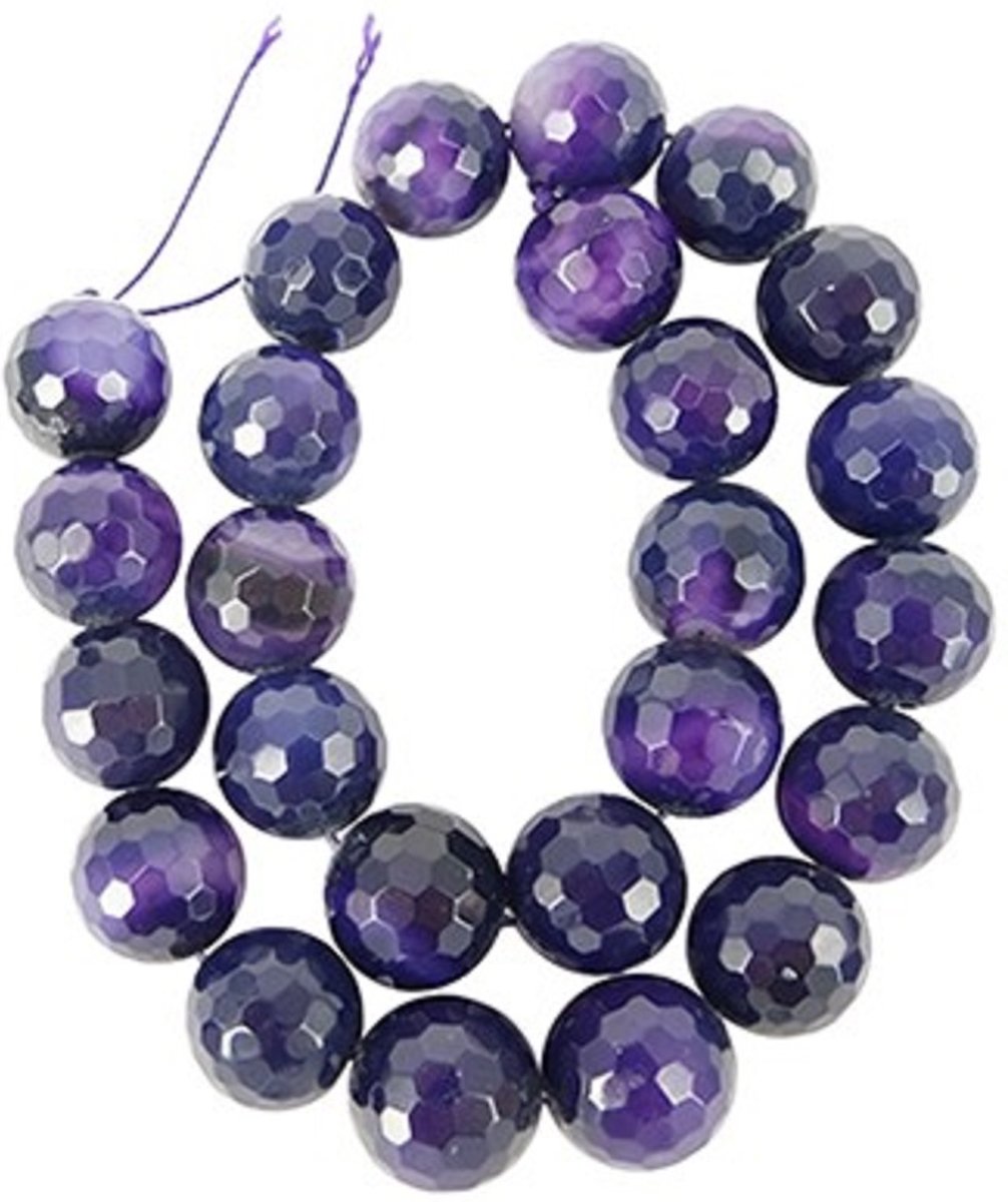 Kralen Streng Amethist Facet (15 mm)