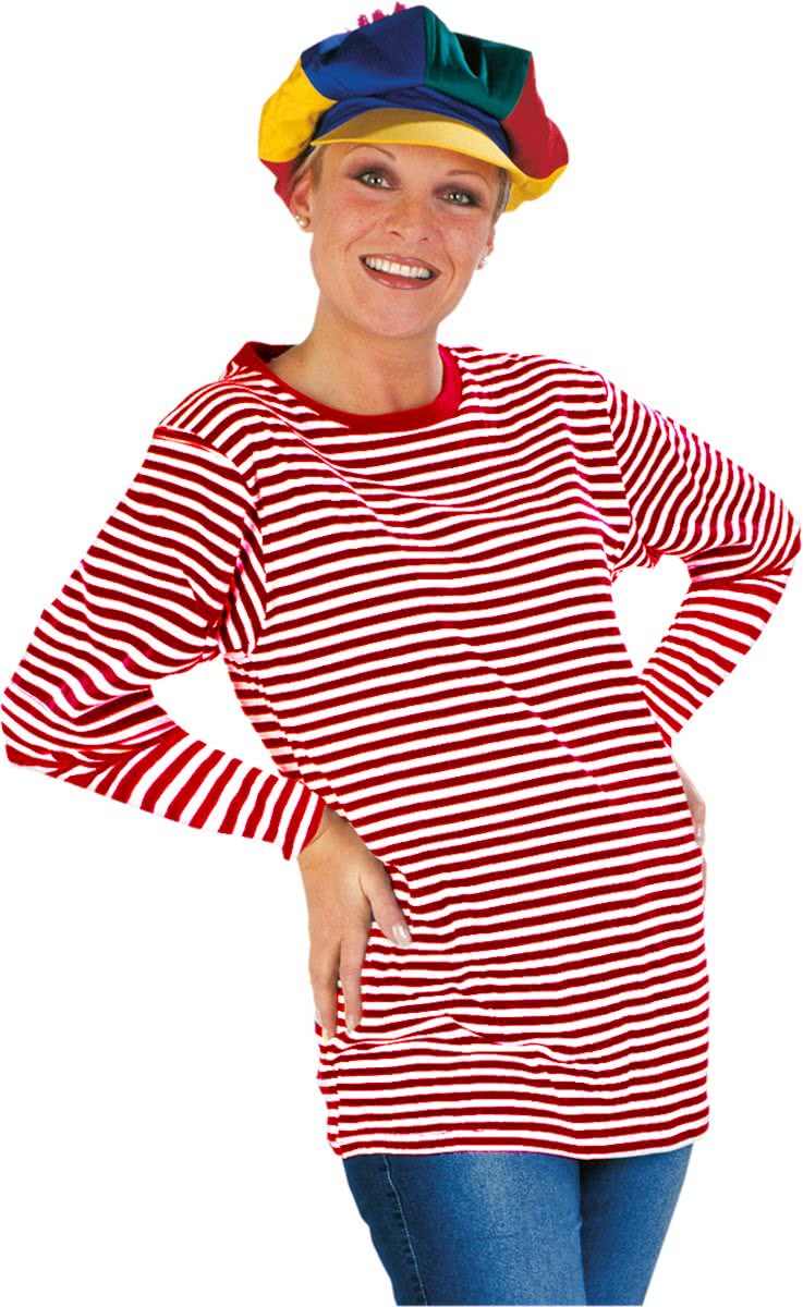 Gestreept shirt rood, lange mouwen