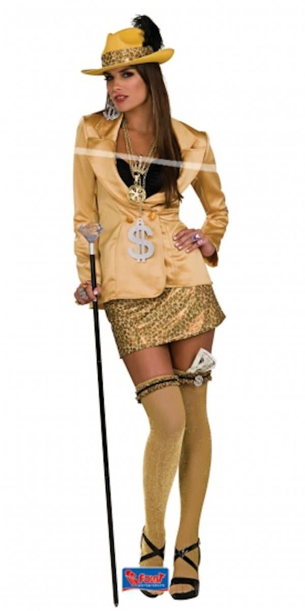 Gouden madam kostuum dames M/l