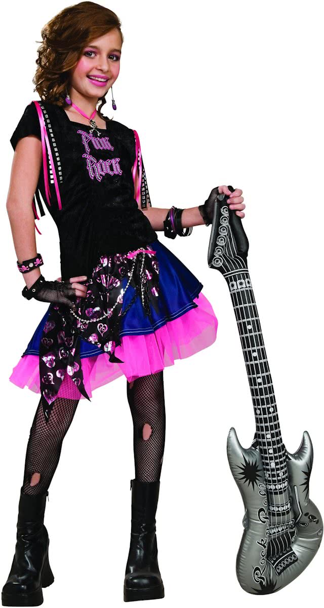 Pink Rock Girl - Kostuum Kind - Maat 116/122