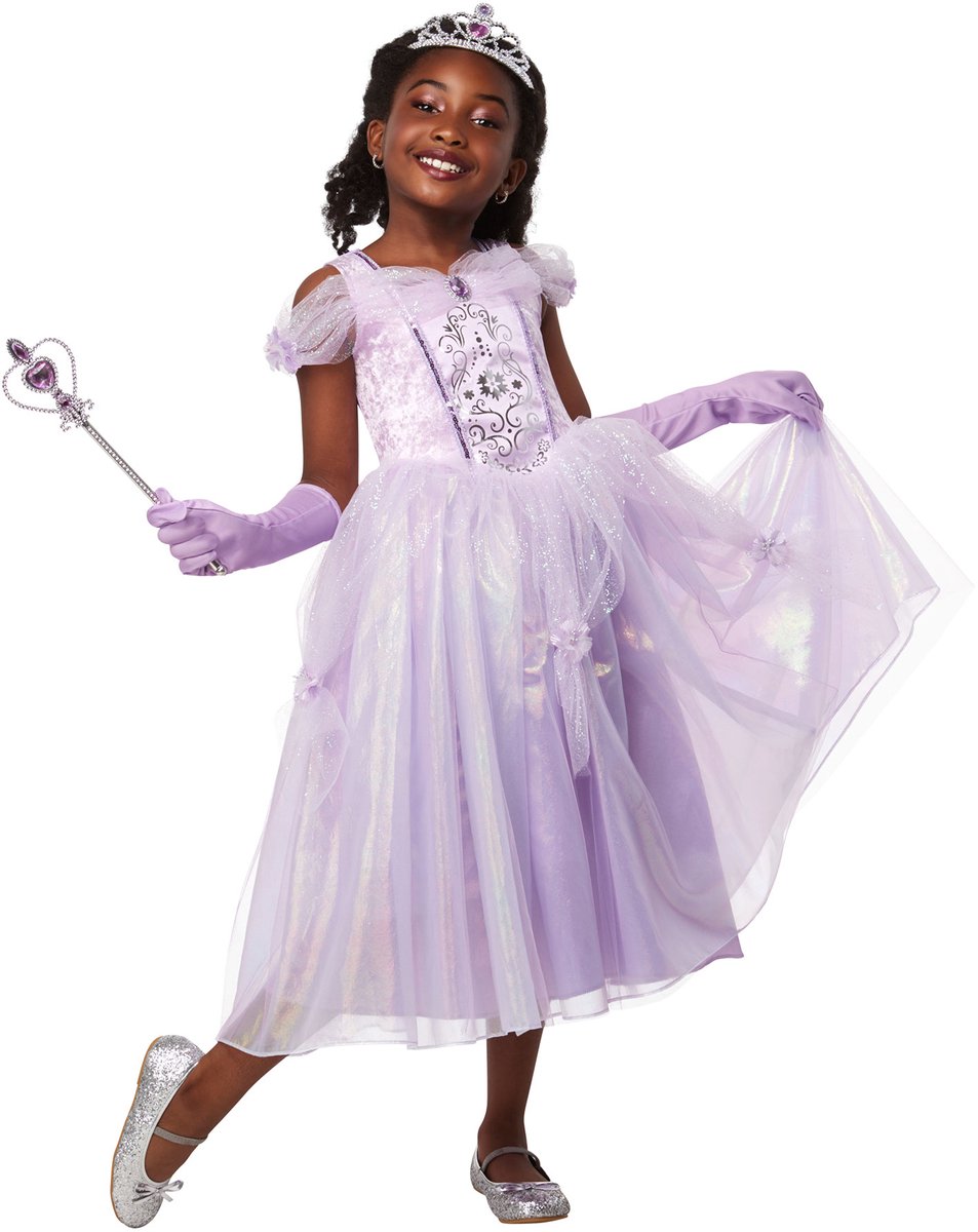 Purple Princess Kinderkostuum -   - Maat 7-8 Jaar