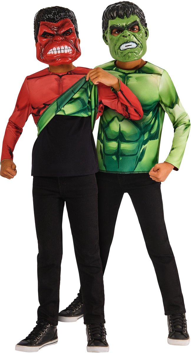 Reversible Hulk Kinder Kostuum 3-delig Maat 122-128