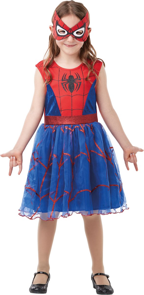   - Spiderman Kostuum - Spider Girl Tutu Kostuum Meisje - blauw,rood - Maat 116 - Carnavalskleding - Verkleedkleding