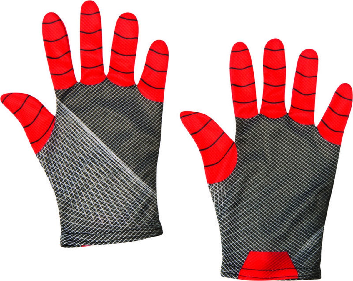   - Spiderman Kostuum - Spiderman Handschoenen - Rood, Zwart - One Size - Carnavalskleding - Verkleedkleding