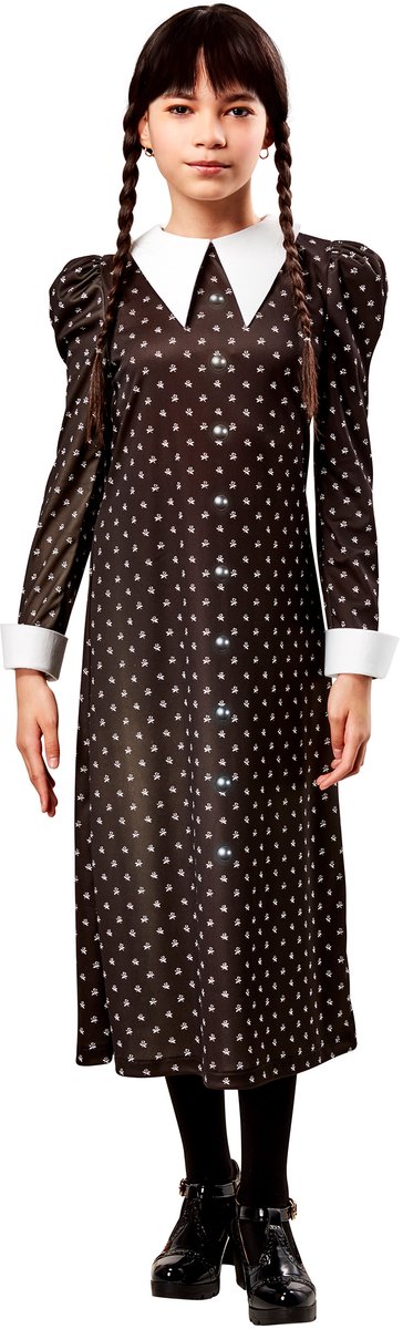   - Wednesday lange jurk volwassen (maat M) - Carnaval - Wednesday Addams kostuum - Wednesday jurk