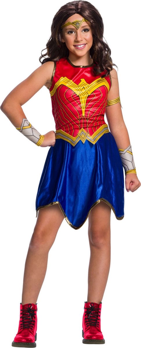   - Wonderwoman Kostuum - Wonder Woman 1984 Classic Kind - Meisje - Blauw, Rood - Maat 128 - Carnavalskleding - Verkleedkleding
