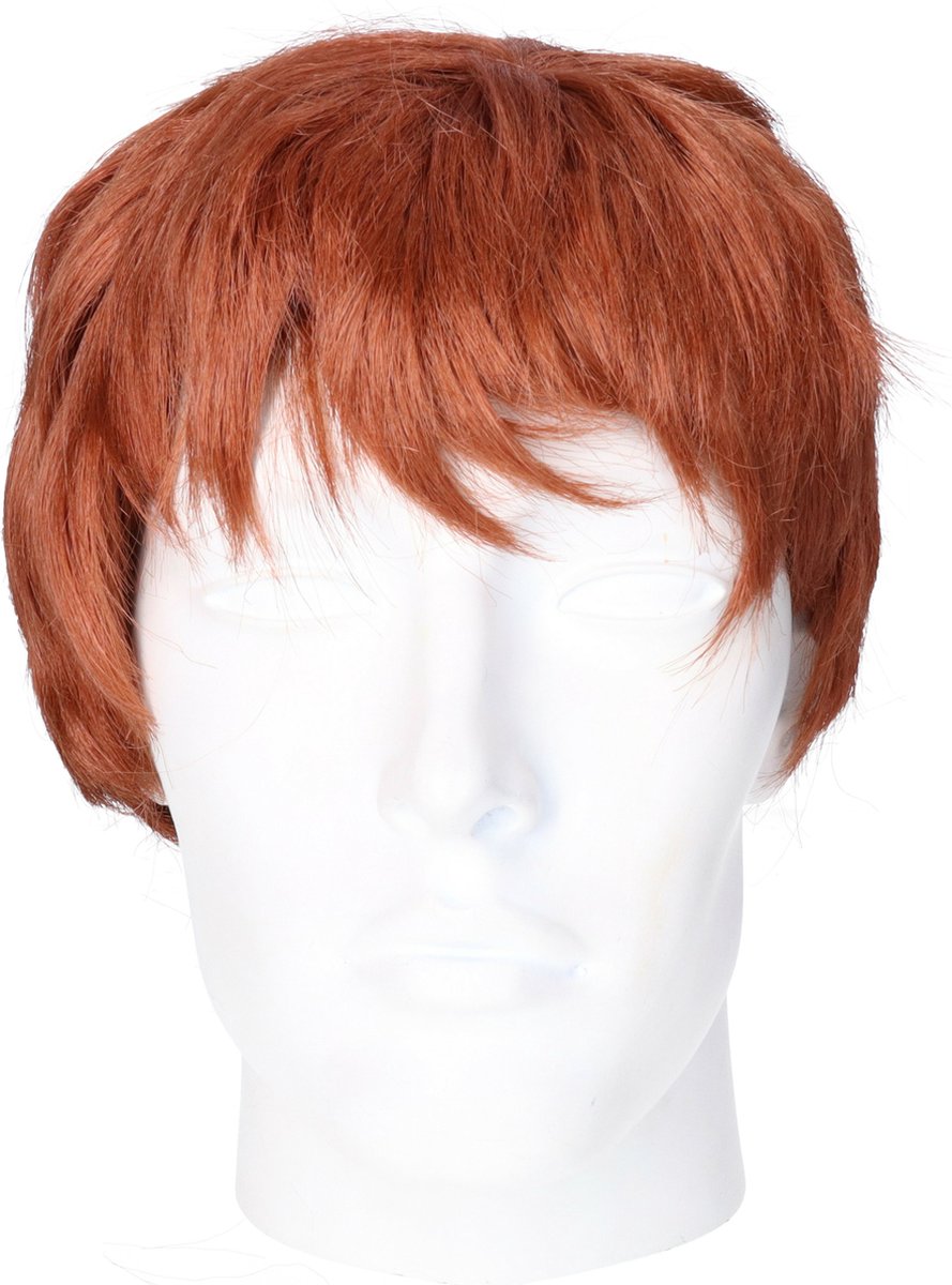   Verkleedpruik voor heren - rood - Seventies/popster/sixties/surfboy - Carnaval - kort haar