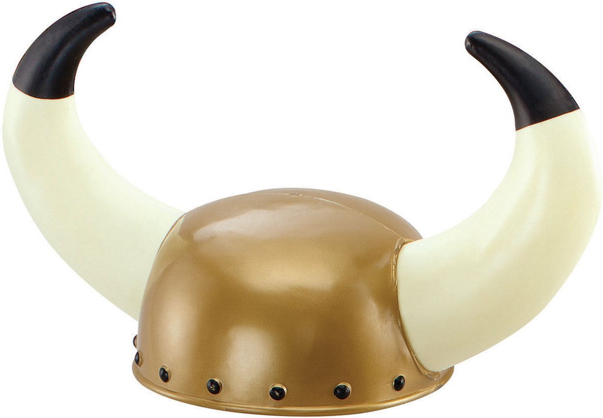   Viking verkleed helm - goud/wit - kunststof - voor kinderen - Verkleed accessoires/helmen