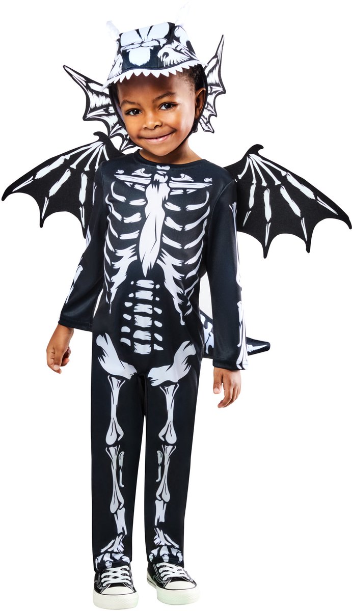 Skeleton Dragon Kinderkostuum -   - Maat 7-8 Jaar
