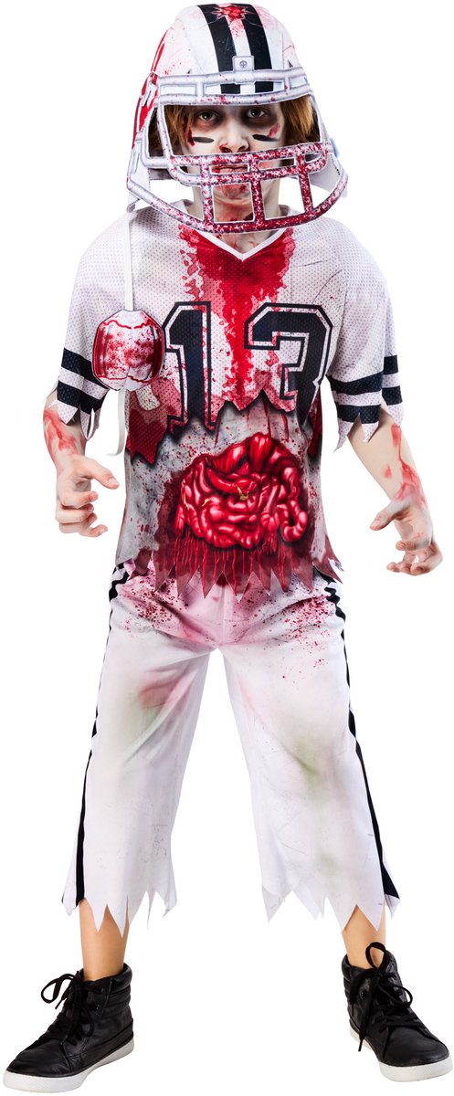 Zombie American Footballer Kinderkostuum -   - Maat 9-10 Jaar