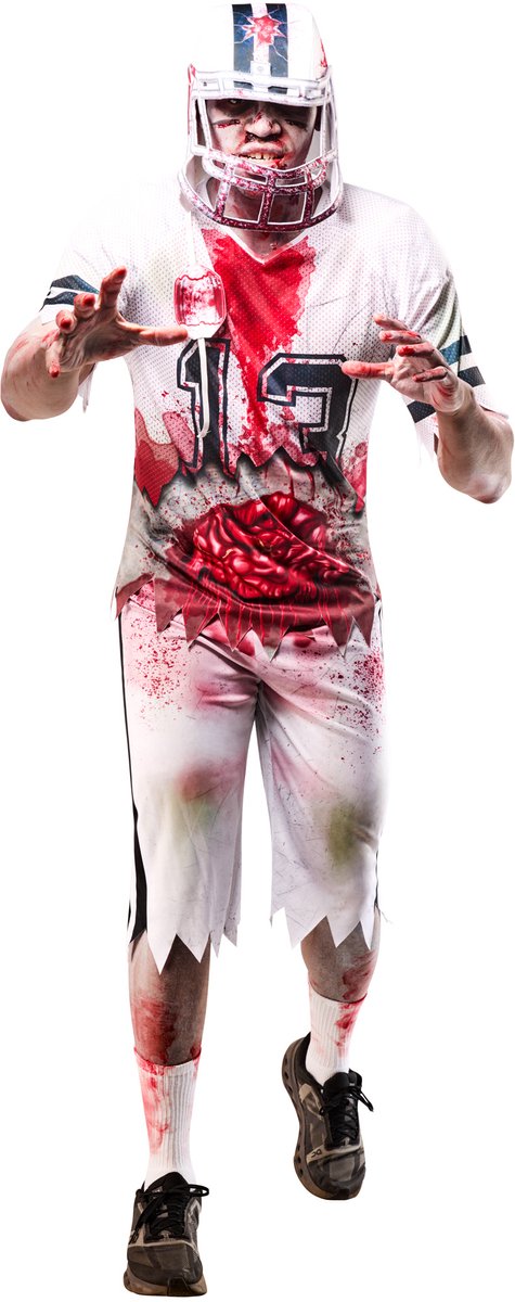 Zombie American Footballer Volwassenenkostuum -   - Maat M