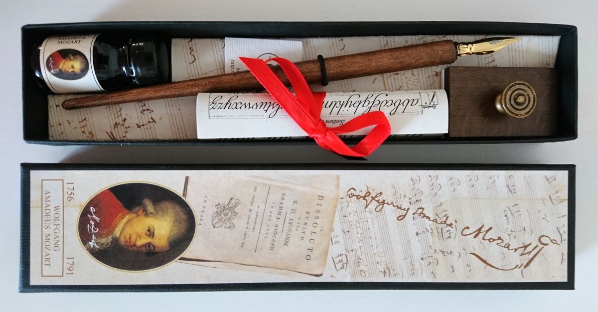 Handlettering/Kalligrafieset met Inkt, Blotter, voorbeeld