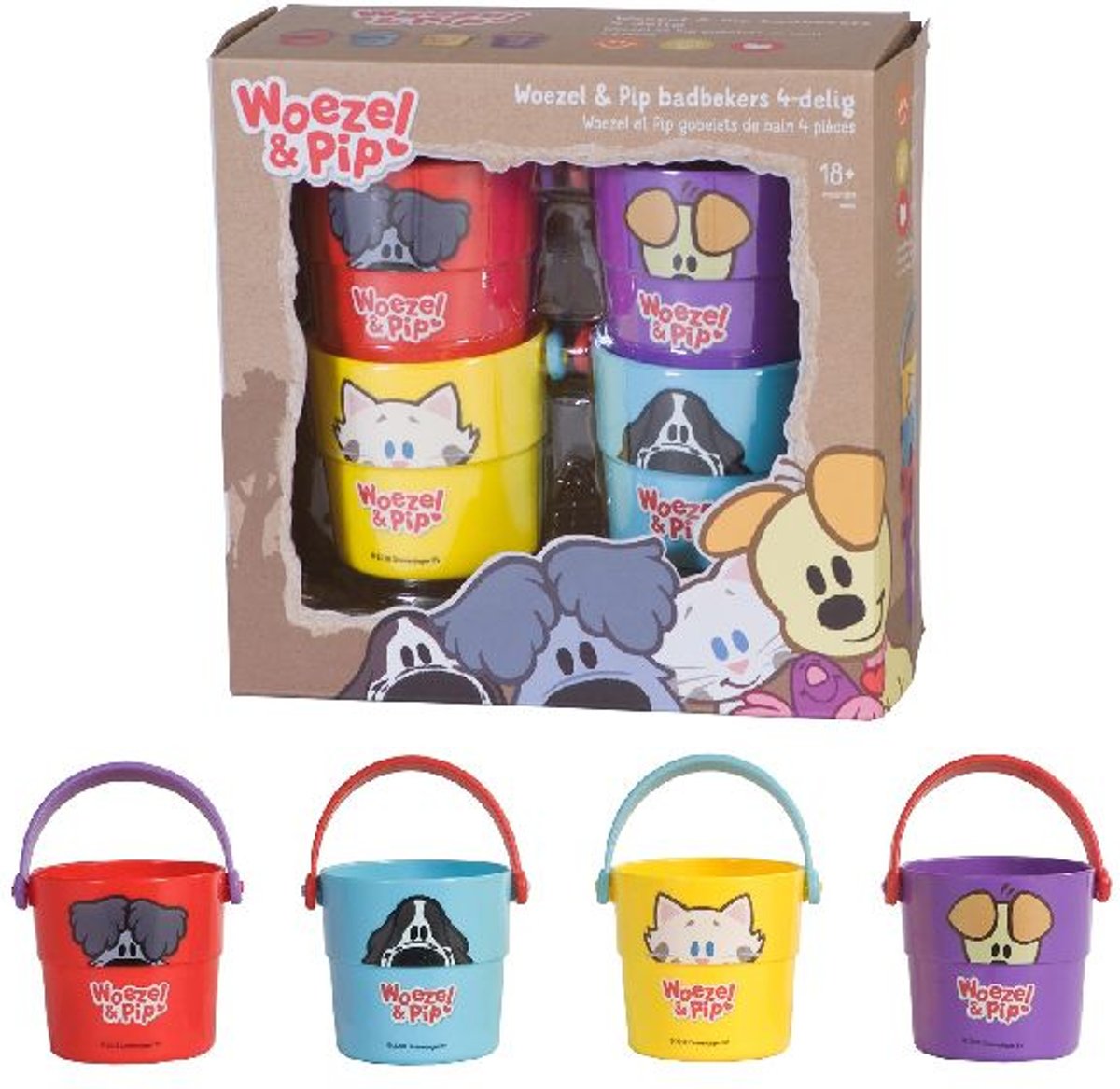 Woezel En Pip Badbeker Set 4 Dlg.