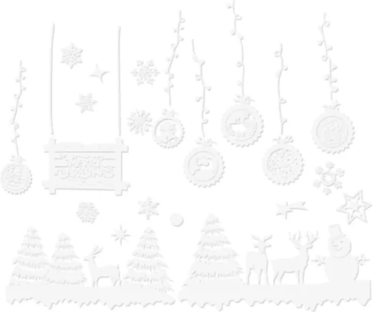 Kerst Raamstickers Set - Kerst stickers - Nieuwjaar Stickers - Kerstboom - Oud en Nieuw