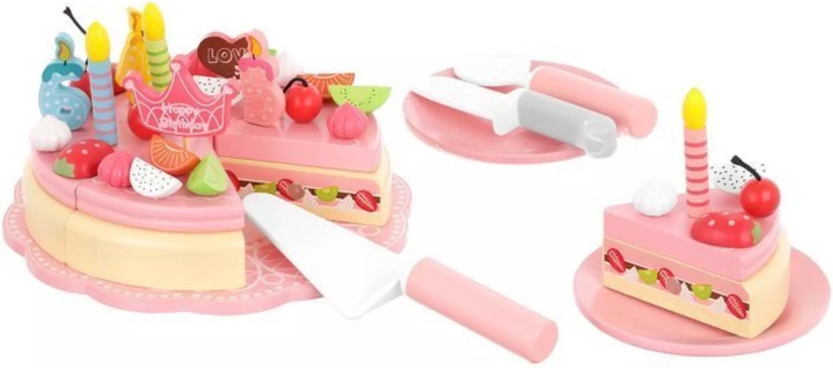 Ruhhy Houten Verjaardagstaart Set - Creatief en Educatief Speelgoed