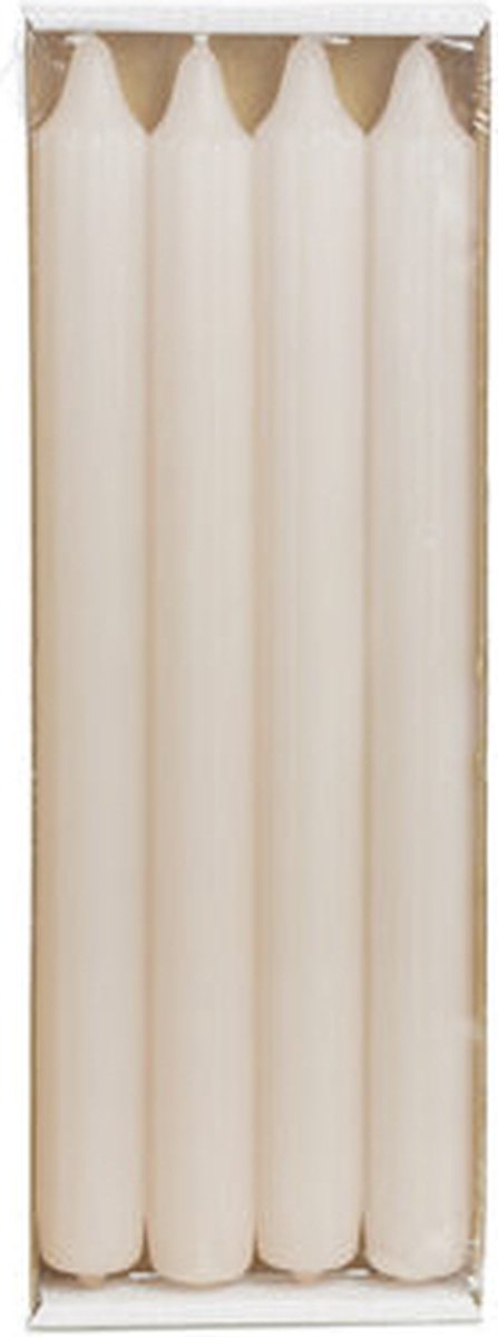 Rustik Lys grooved dinerkaarsen blush set van 4 -  paraffine - Ø 2,1 centimeter x 24 centimeter