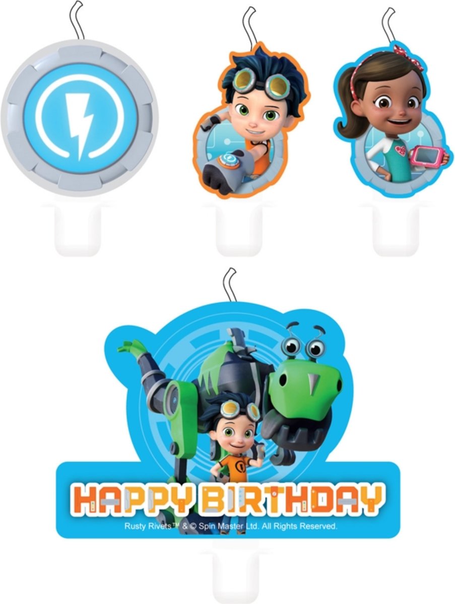 Rusty Rivets taart kaarsjes set