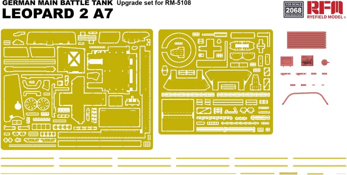 Rye Field Model Modelbouwpakket - 2068 Upgrade set for RFM5108 - Tank Leopard 2 A7 Accessoires set - 1:35 -