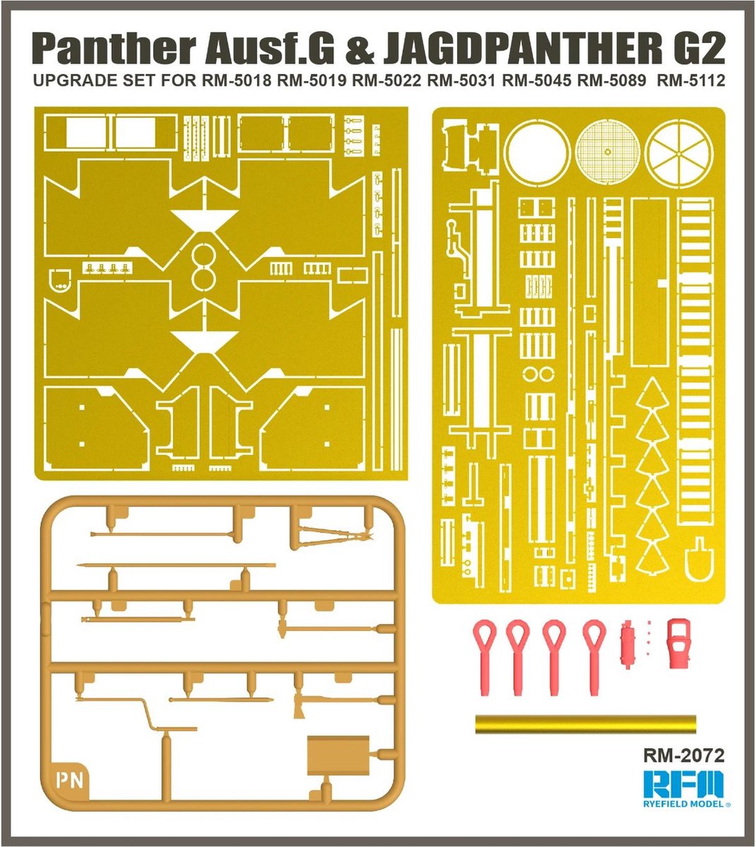 Rye Field Model Modelbouwpakket - 2072 Panther Ausf.G - Jagdpanther G2 upgrade set Accessoires set - 1:35 -