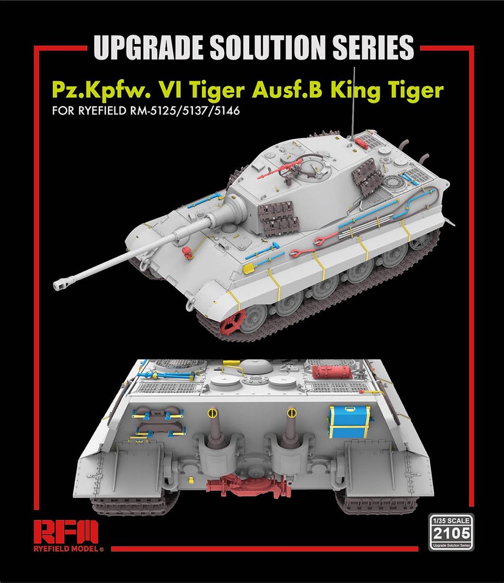 Rye Field Model Modelbouwpakket - 2105 Upgrade Solution Series voor Pz.Kpfw. VI Tiger Ausf. B King Tiger - Rye Field Accessoires set - 1:35 -