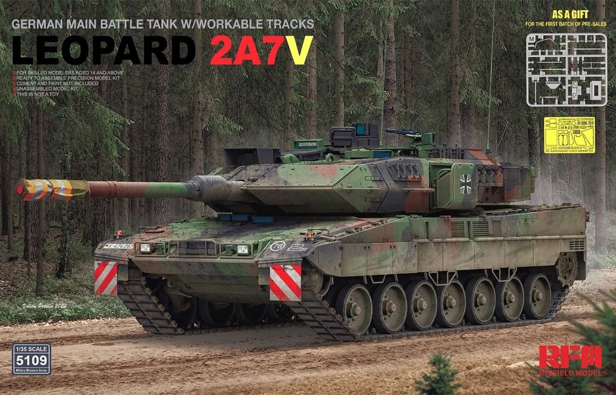 Rye Field Model Modelbouwpakket Militaire voertuigen - 5109 Duitse Main Battle Tank Leopard 2A7V Plastic - 1:35 -