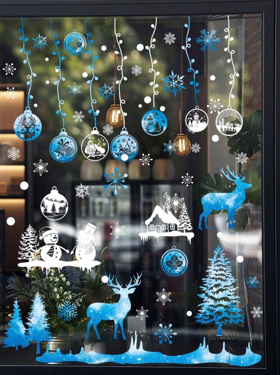 S&E Kerst Raamstickers - Sneeuwvlok Design