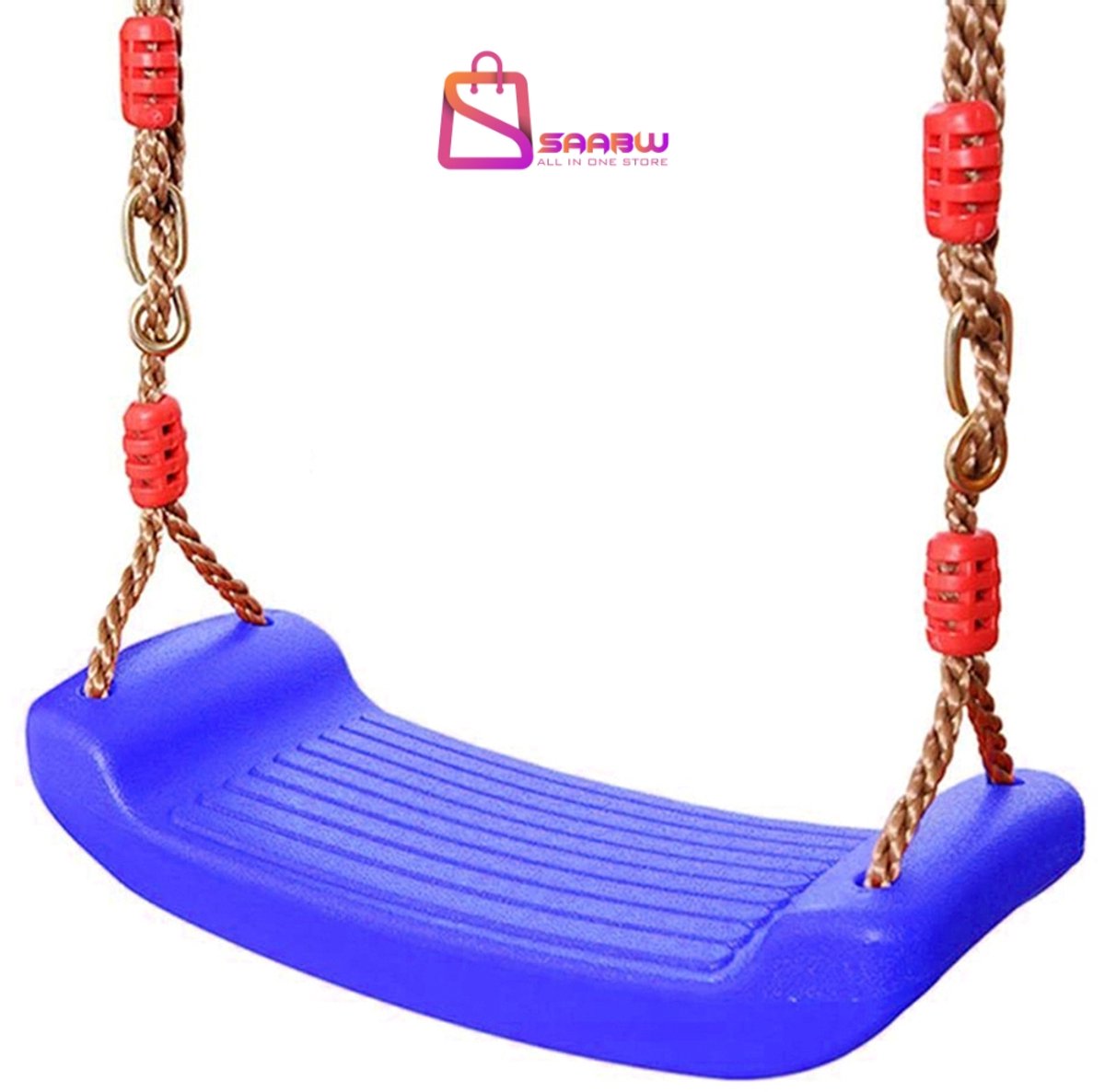 Kinderschommel voor Buiten Blauw – Sterke Kunststof schommels met Verstelbare Touwen – schommelbank – hangstoel – Tuin, Speelplaats & Binnengebruik – schommelstoel – 32368