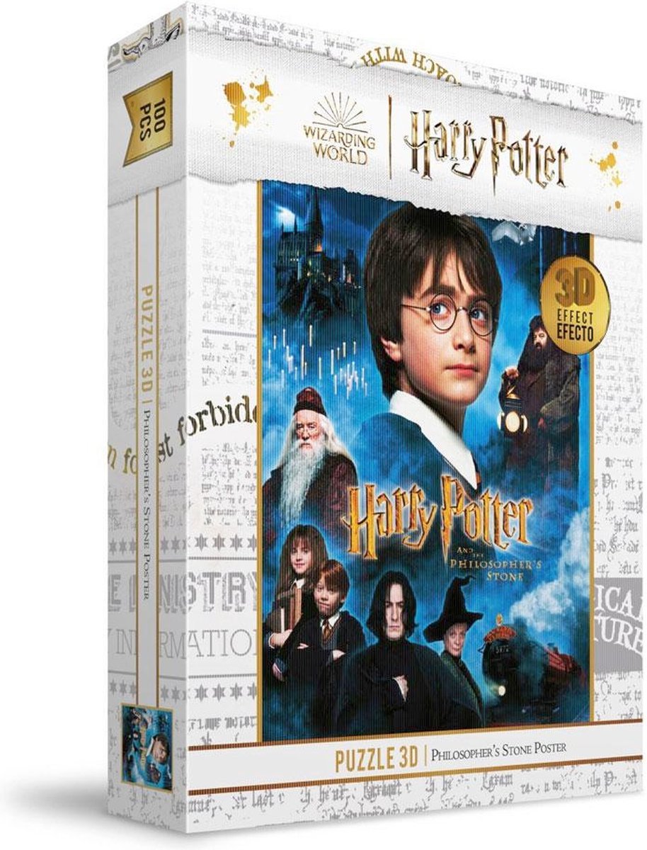 SD Toys Harry Potter Puzzel 3D-Effect Philosophers Stone Poster (100 pieces) Multicolours