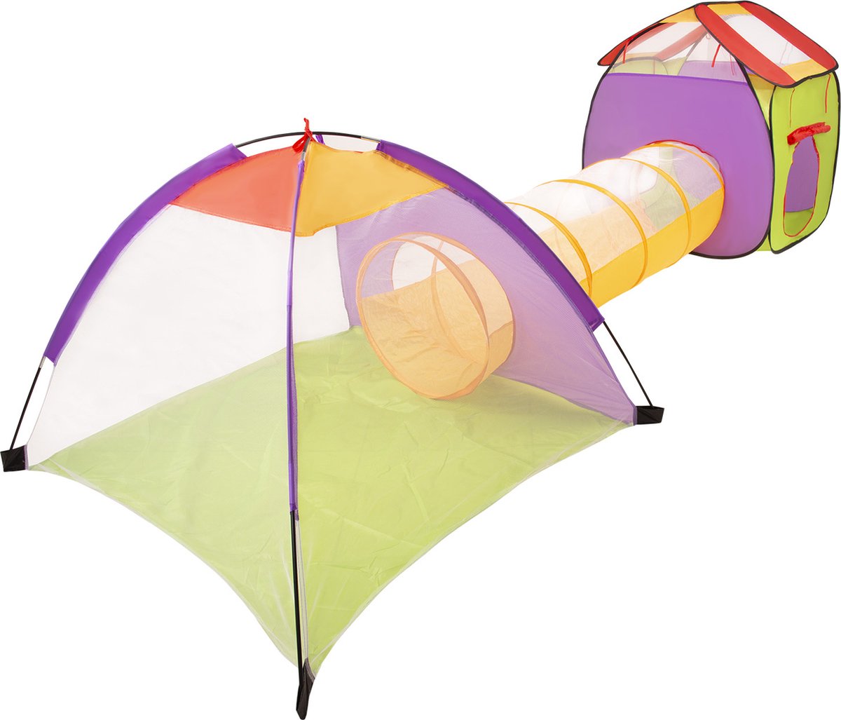 Selonis 3in1 speeltent met tunnel speeltuin popup ballenbad geen bal 120x100x375 voor kinderen, blauw