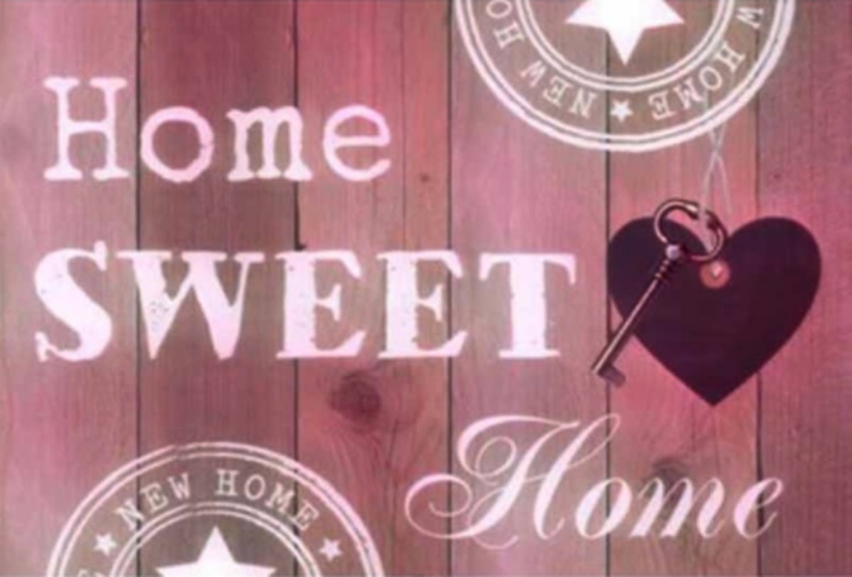Diamond Painting - Home Sweet Home 30x20 Roze - FULL - SEOS Shop ®
