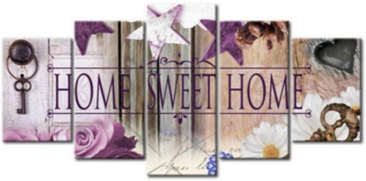 Diamond Painting Pakket Home Sweet Home (Natural Look) - 5 Luik - Volledig - Full - SEOS Shop ®