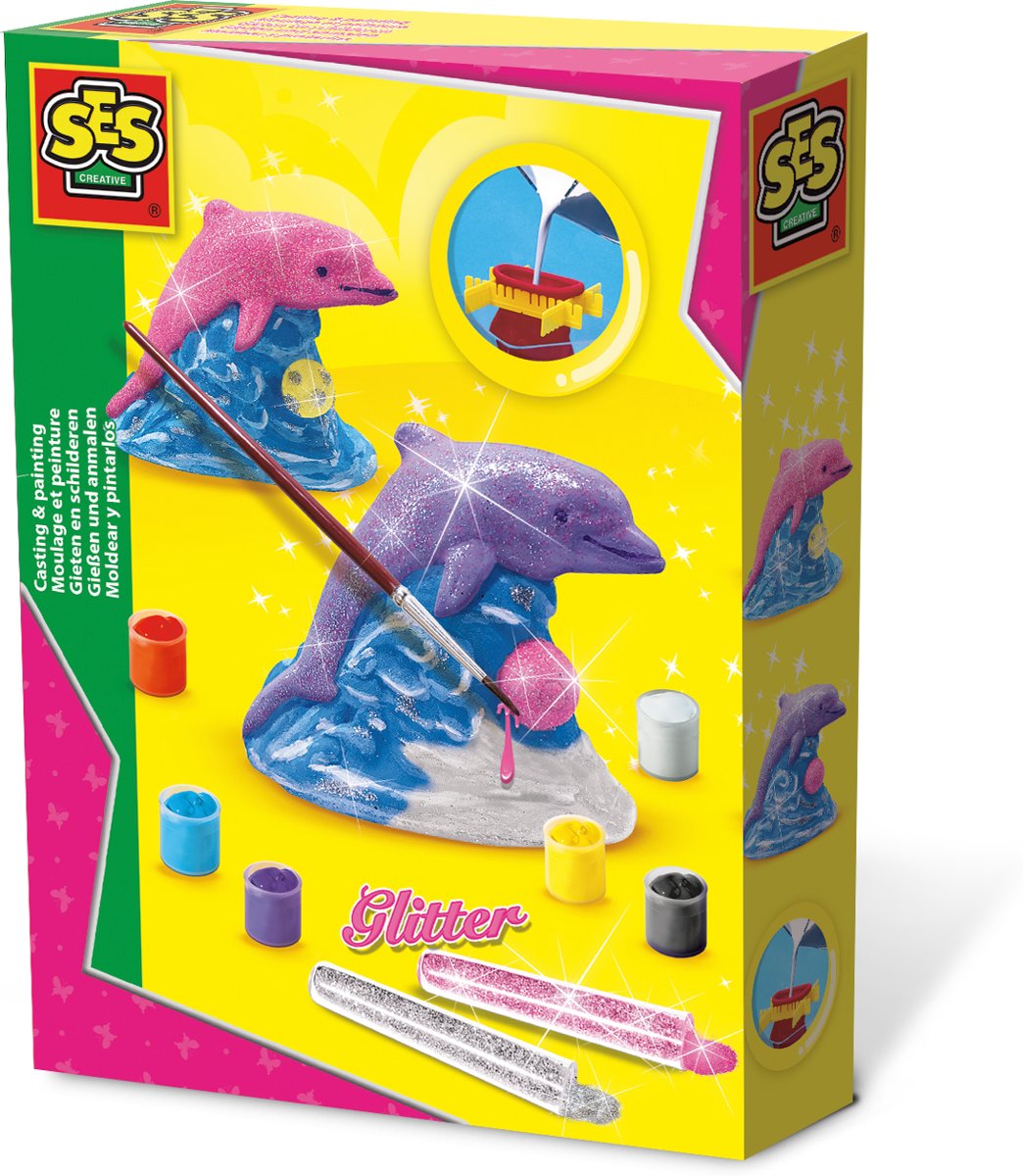 SES Gieten en schilderen - Glitter dolfijn