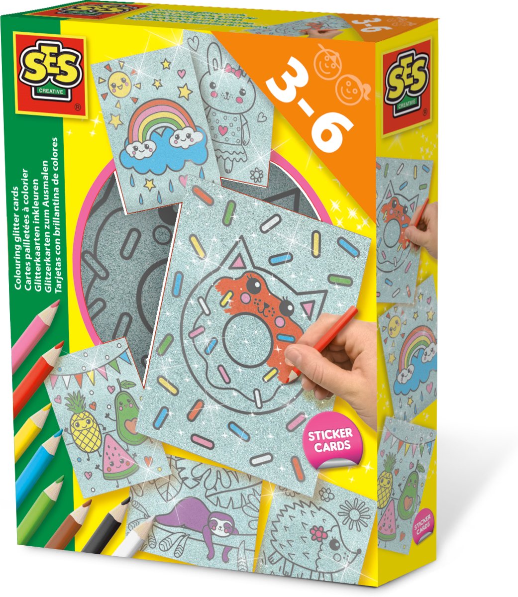 SES Glitterkaarten inkleuren