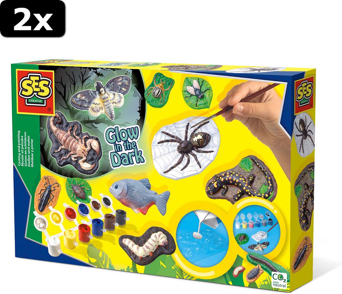 2x   Gieten en schilderen - Enge beesten