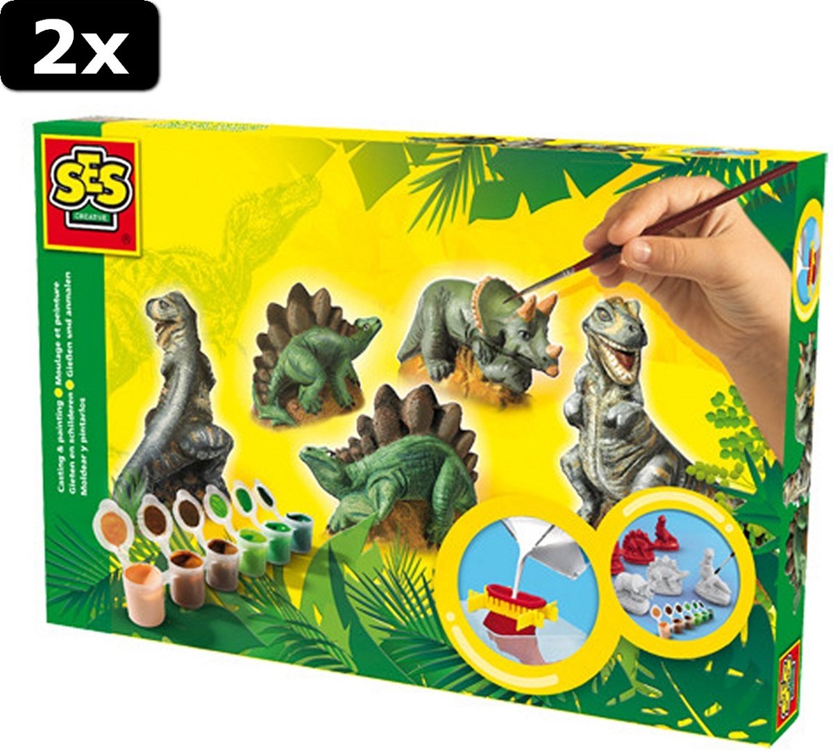 2x   Gips Gieten Dinosaurus