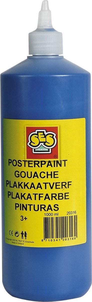Plakkaatverf, 1 liter, blauw