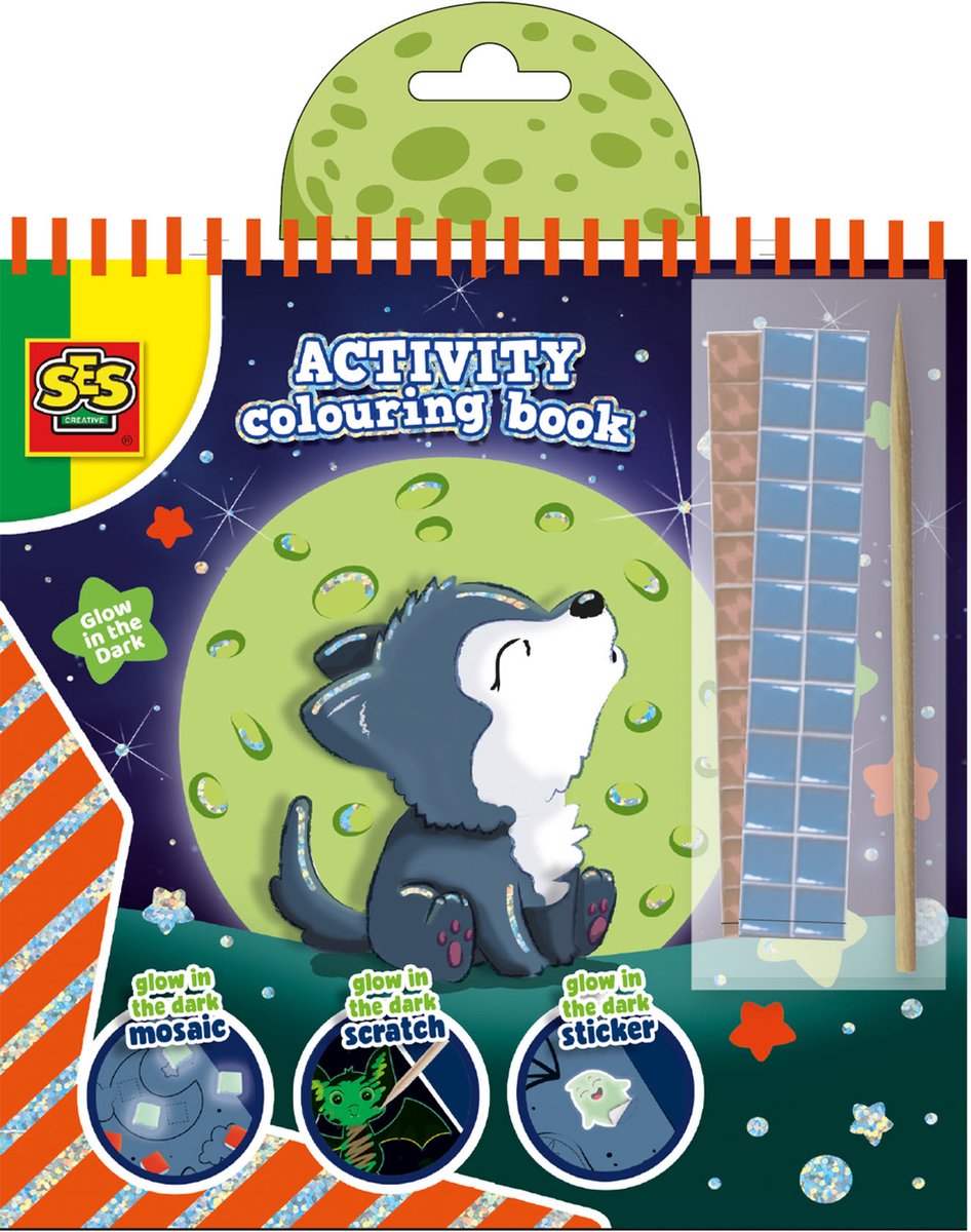   - Doe kleurboek glow in the dark 3 in 1 - scratch, stickers en kleurplaten - met scratch pen