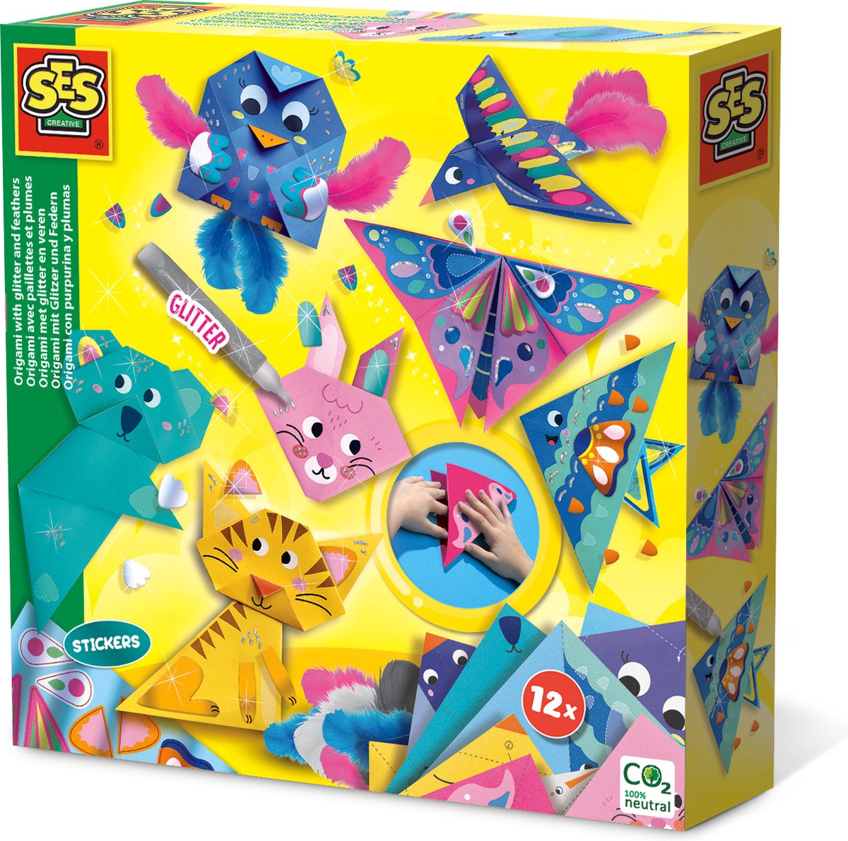 SES - Origami met glitter en veren