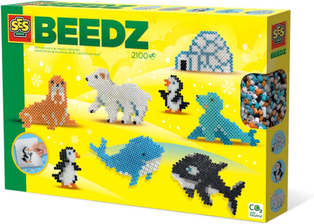   Beedz - Pool Dieren - 2100 strijkkralen met legbord - PVC vrij