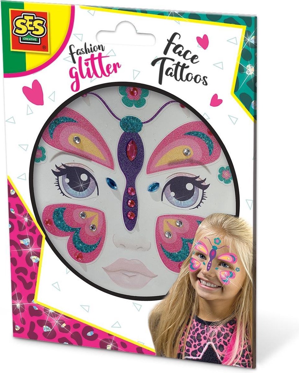   Creative Fashion glitter gezicht tattoos (- Vlinder)