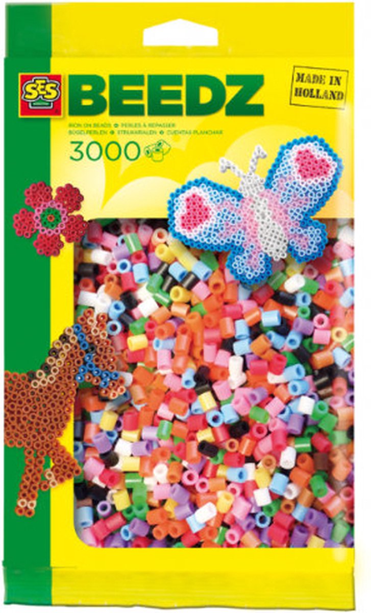 Ses strijkkralen speelgoed 3000 stuks standaard multicolor.
