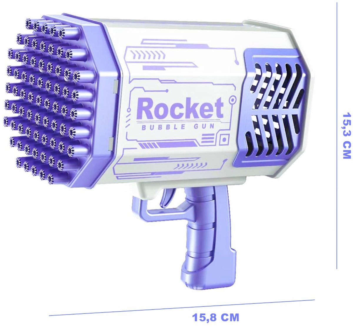   LED Bubble Bazooka -   Geweer met 1000 Bubbels en Kleurrijke LED Lichten - Paars